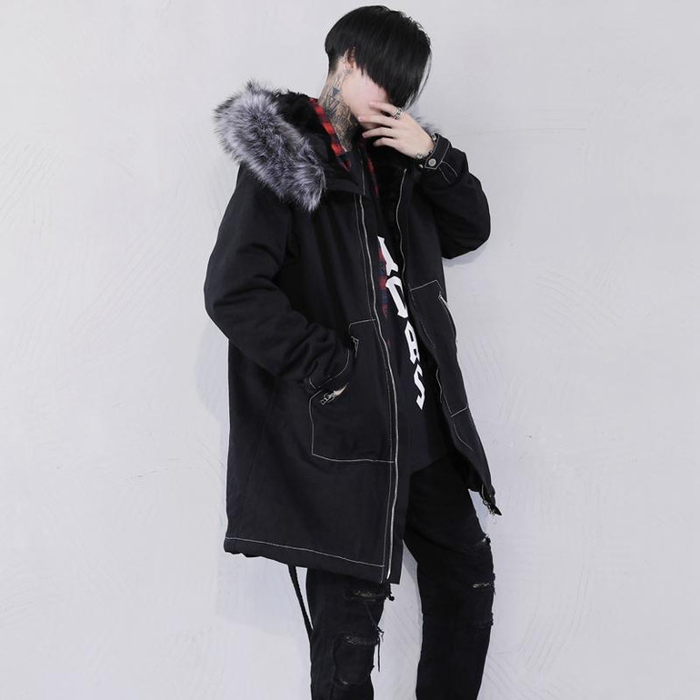 2017 New Fashion Casual Winter Jacket Men Hooded Warm Coats Parkas Men Cotton Thick Long Solid Hip Hop Men's Winter Jackets