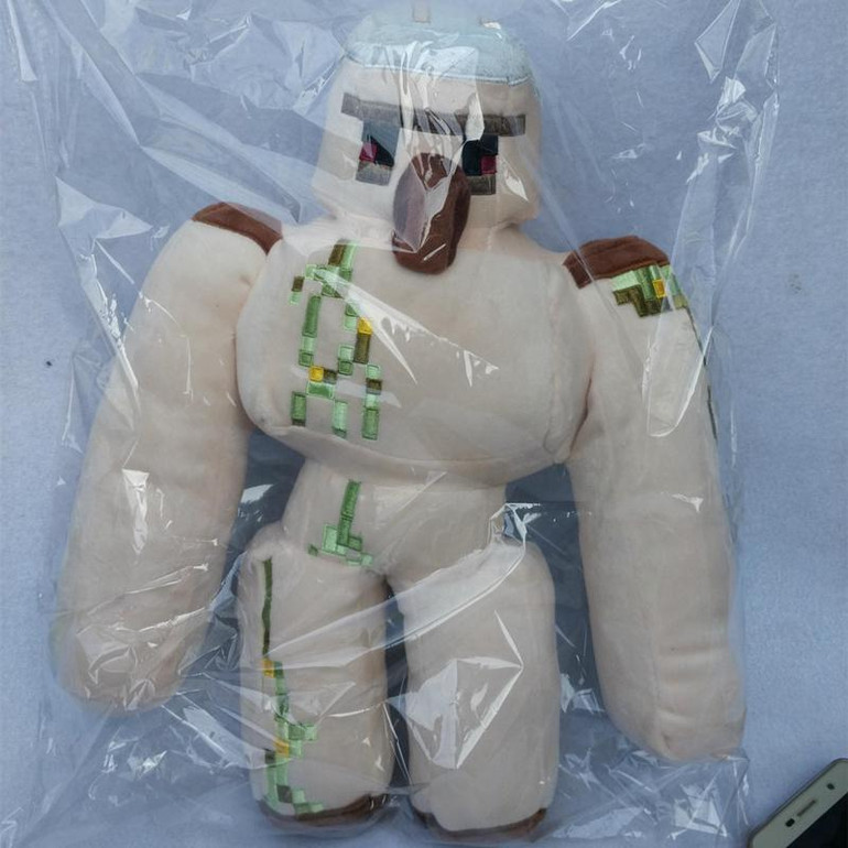 2017 NEW Minecraft Plush Action Figure Toys 36CM Minecraft Iron Golem Sword Pickaxe Stone Bed Box Model Toys Kids Toys For Gift