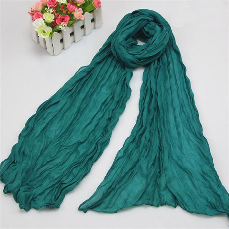 Fashion 20Colors Candy Colors Soft Trendy Long Voile Scarfs Winter Warm Scarf Women Scarf Shawl Blue