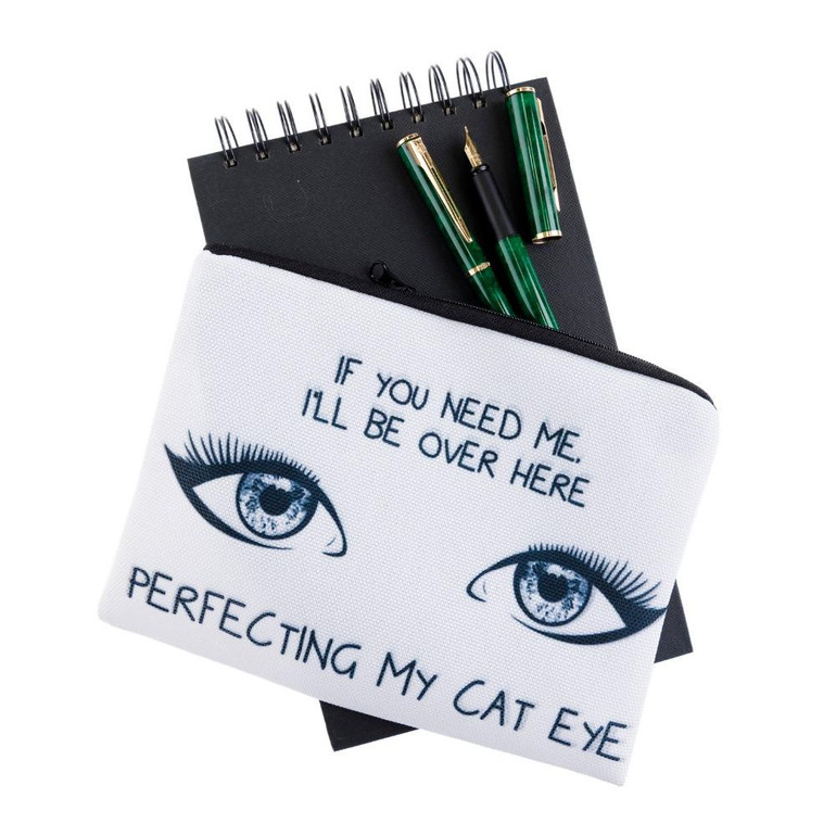 CAT EYE 3D Printing simple makeup bag neceser 2017 New who cares Cosmetic case women trousse de maquillage organizer pencil case