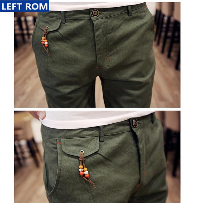 Casual pants cotton men 2017 new male lace-up trousers boy popular selling fashion business casual wear Hot sale Size 28-35 Hot