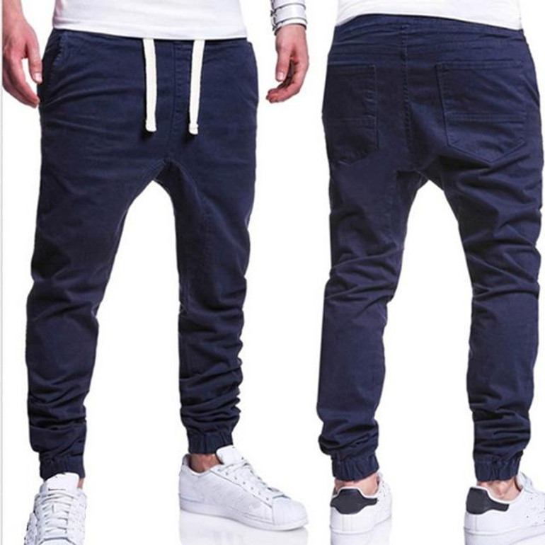 2017 Autumn Solid Color Long Cargo Pants Mens Casual chinos Trouser High Quality Cotton Sweatpants Men Harem Pants Plus Size 3XL