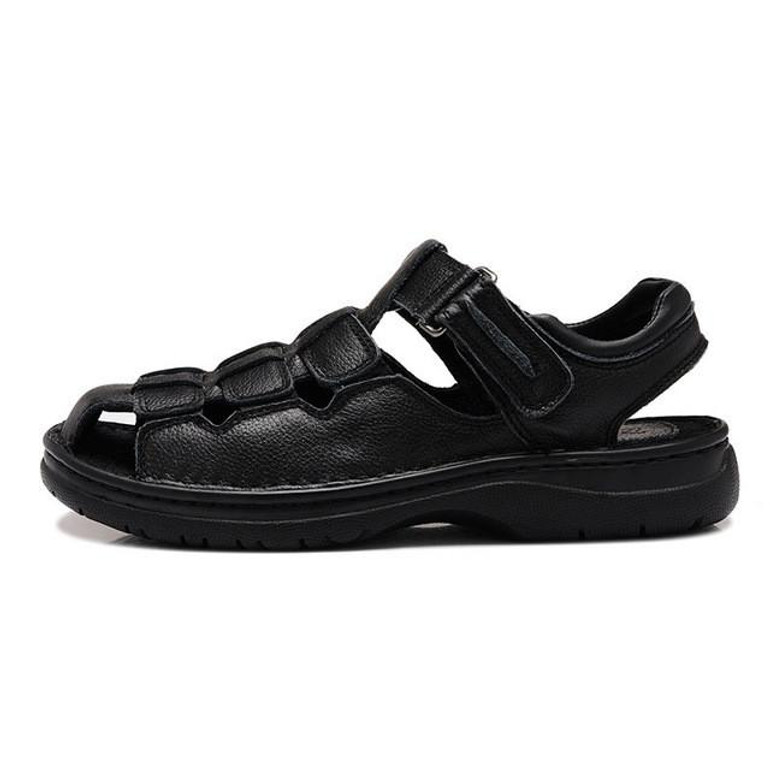 2017 Italian Style Men Sandals Slippers Genuine Leather Outdoor Casual Men'S Summer Shoes Gladiator Sandals For Man