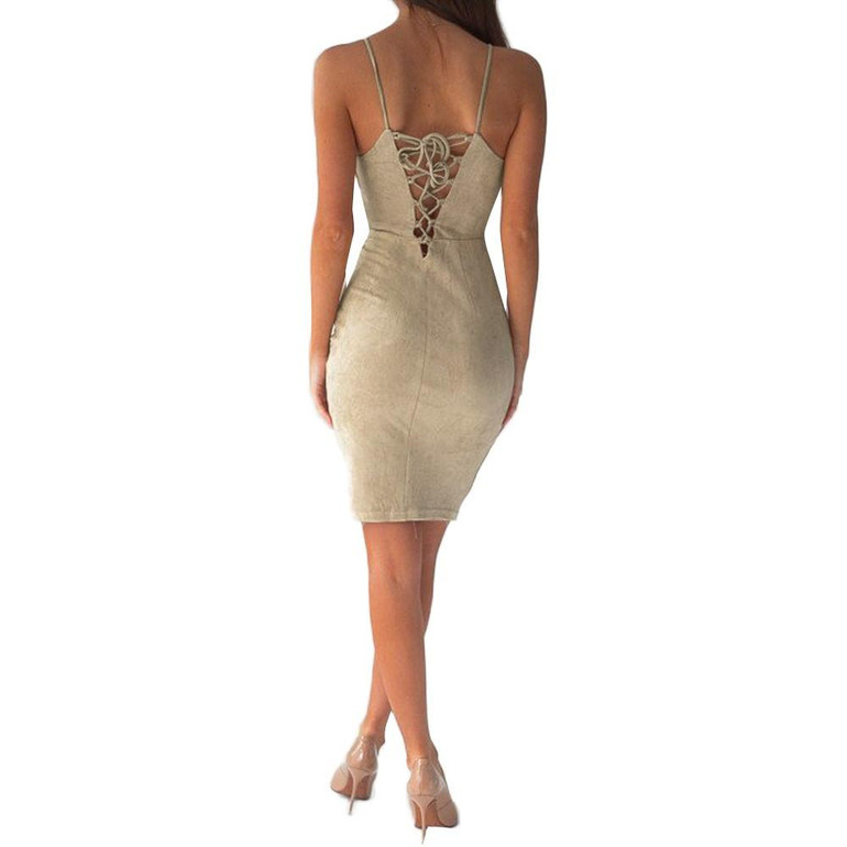 2017 New Sexy Women Ladies Mini Dress Back Velvet Bodycon Strappy Dress Winter Bodycon Party Club Dresses Vestidos Clothing