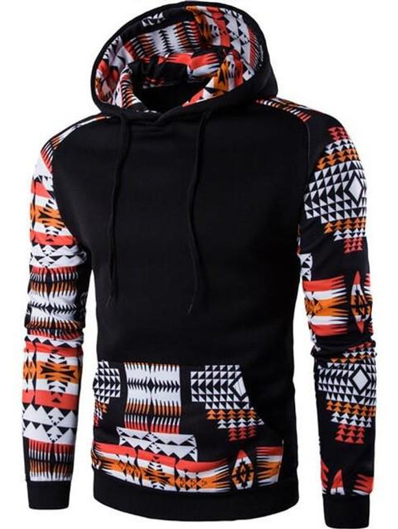 2017 Hoodies Men Hombre Hip Hop Male Brand Hoodie Digital Printing Sweatshirt  Suit Mens Splice Slim Fit Men Hoody XXL QMCG