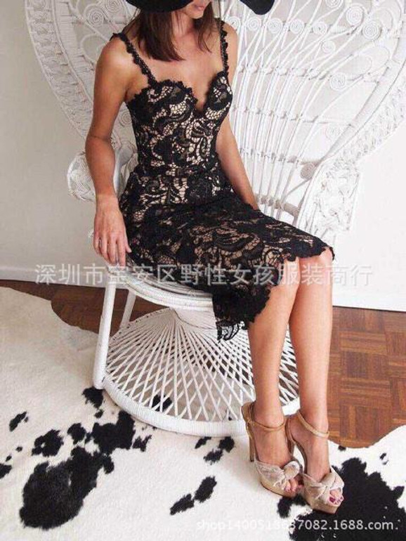 2016 Fashion Designer White/ Black Party dress Women Sexy Sleeveless Lace Crochet Hollow Out Slim Spaghetti Strap Bodycon Dress 2016 Fashion Designer White/ Black Party dress Women Sexy Sleeveless Lace Crochet Hollow Out Slim Spaghetti Strap Bodycon Dress