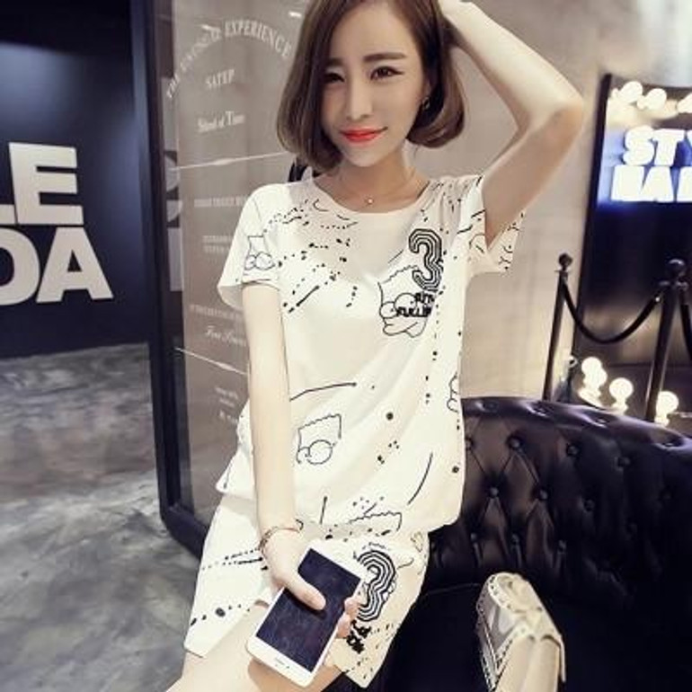 2017 New Summer Pajamas Sets Carton Women Pajamas Mujer Lovers Girls Nightgown Summer Women Pajamas Sets Home Clothing Sleepwear 2017 New Summer Pajamas Sets Carton Women Pajamas Mujer Lovers Girls Nightgown Summer Women Pajamas Sets Home Clothing Sleepwear