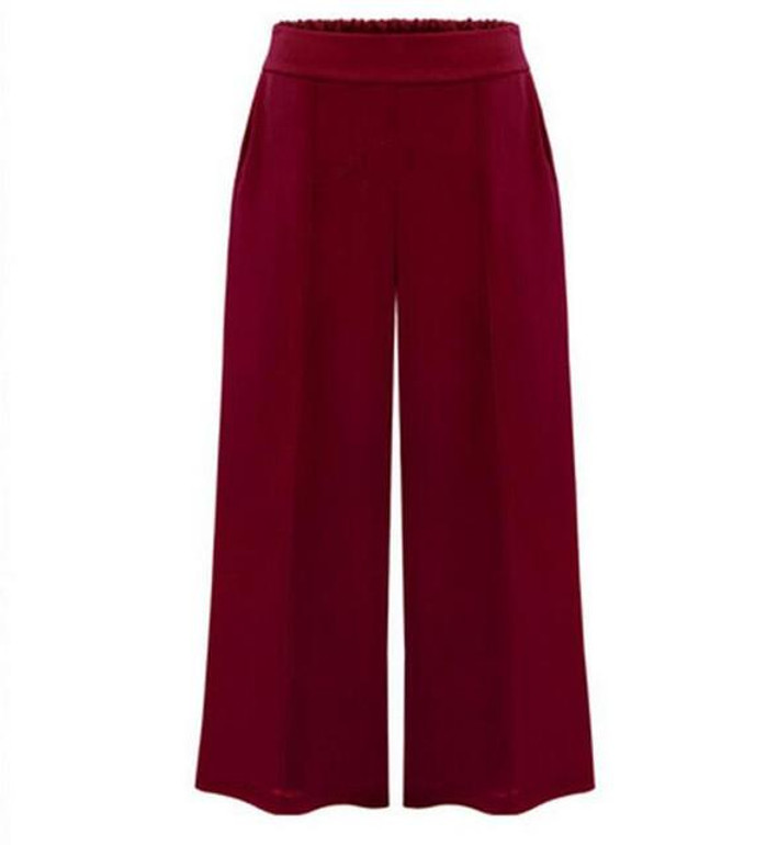 2016 Summer Women Plus Size Loose Pantyhose Elastic High Waist Pocket Fashion Casual Wide Leg Pants XXXXXL