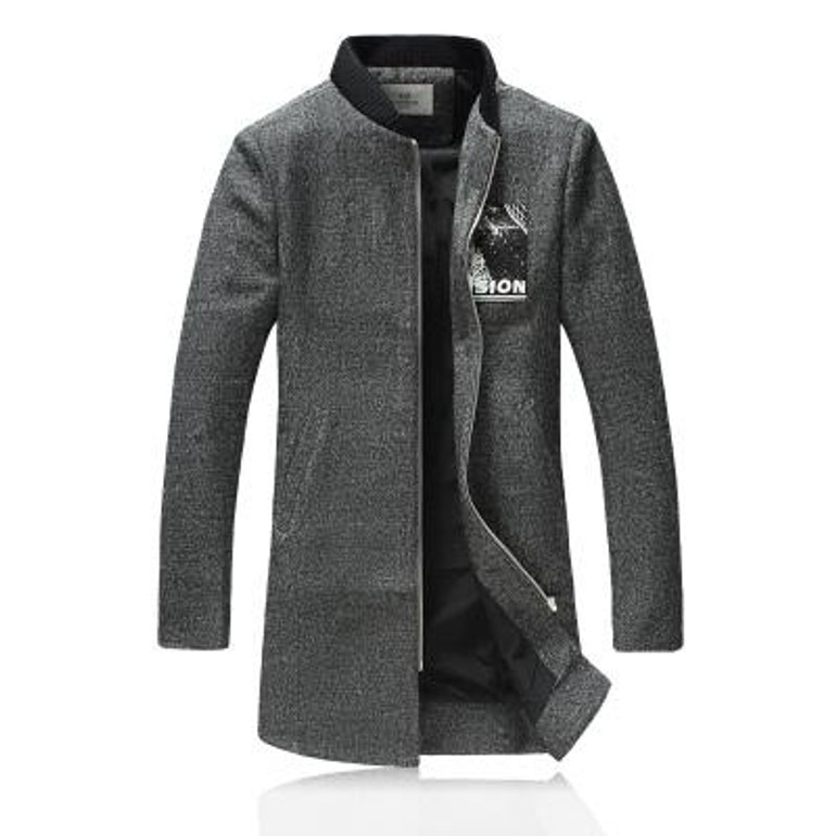 2016 new style winter Men's fashion leisure printing Men' s thick Trench coat woollen overcoat man coat jacket  size M-4XL