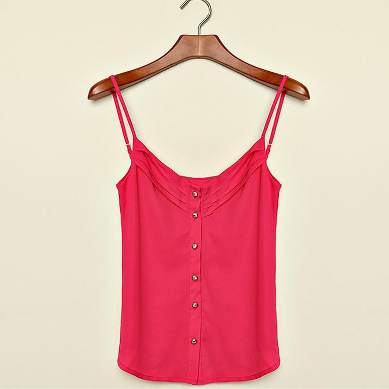 S-3XL Women Sexy Solid Tank Top Fashion Sleeveless V Neck Chiffion Loose Caimisole Tank Top Ladies Plus Size Vest Camisole Tank