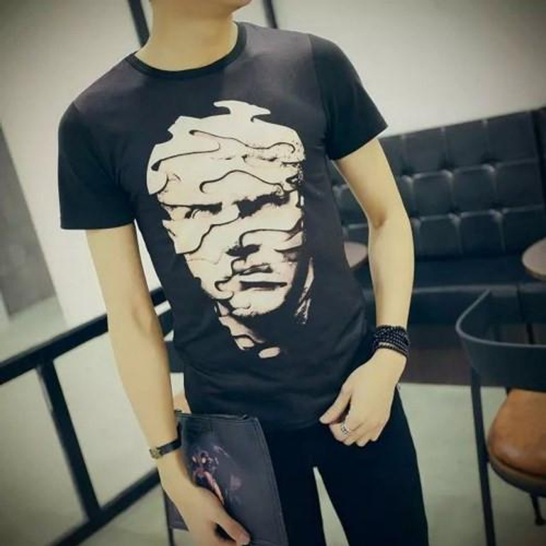 2017 Summer Mens Casual White Peony 3D T Shirt homme Brand New Fashion Hip Hop Streetwear O Neck Tee Shirts camisetas Tops F1
