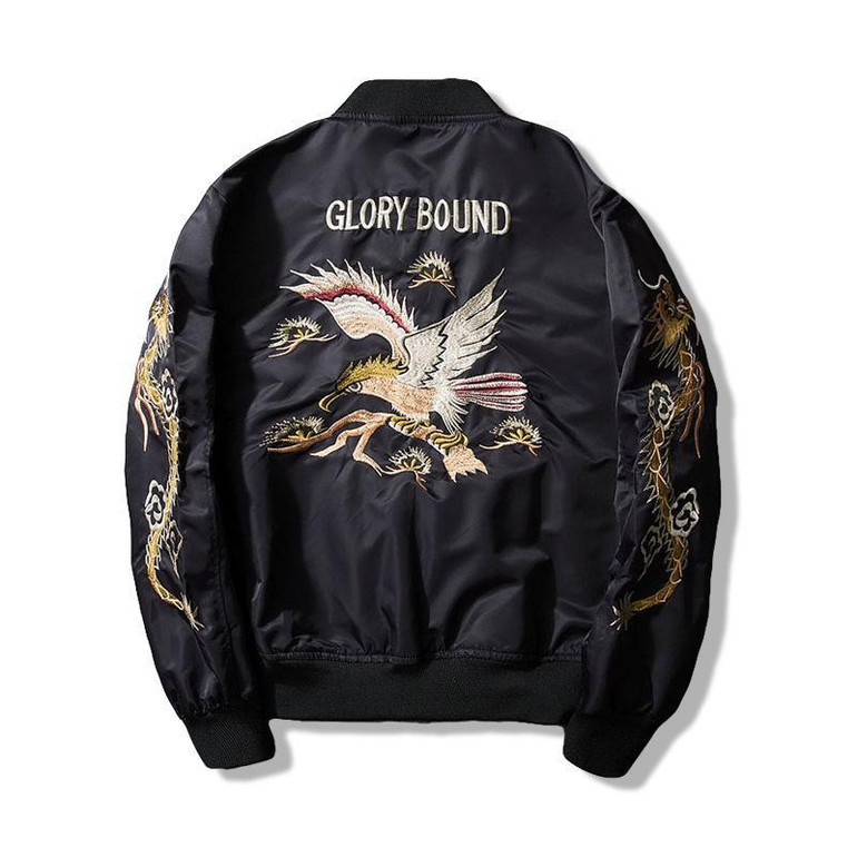2017 New Men Jacket Dragon Harajuku Coat Embroidery Jacket Men Pilots MA1 Jacket Men Casual Outwear