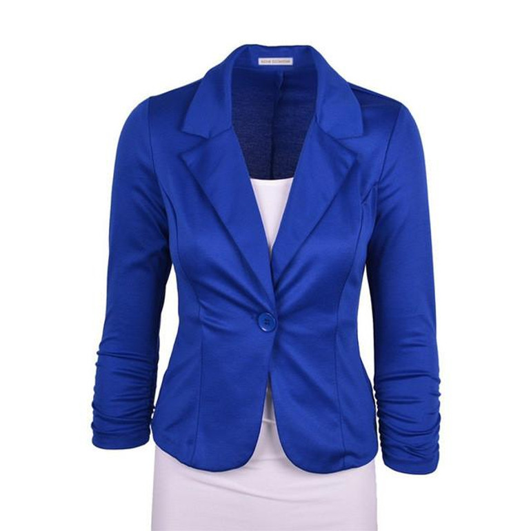 2016 Spring Women Slim Blazer Coat Hot Fashion Elegant Jacket One Button Brand Ladies Blazers Work Wear Casaco Feminino Clothes