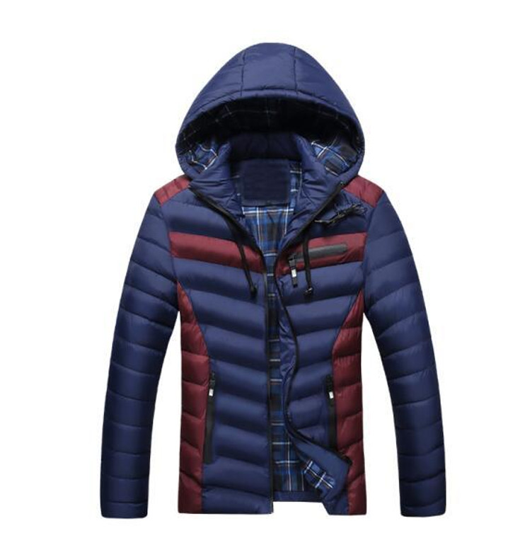 ENWAYEL Autumn Winter Fashion Hood Padded Quilted Headset Men Jacket Coat Warm Male Jackets Parka Hooded Casual Wadded Outerwear