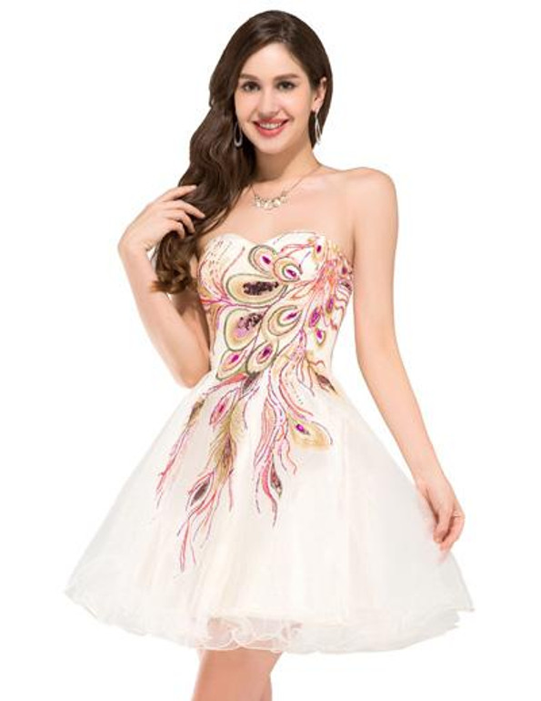Grace Karin Short Prom Dress 2018 Sexy Black White Peacock Prom Gowns Tulle Robe De Cocktail Special Occasion Dress Ball Gown Grace Karin Short Prom Dress 2018 Sexy Black White Peacock Prom Gowns Tulle Robe De Cocktail Special Occasion Dress Ball Gown