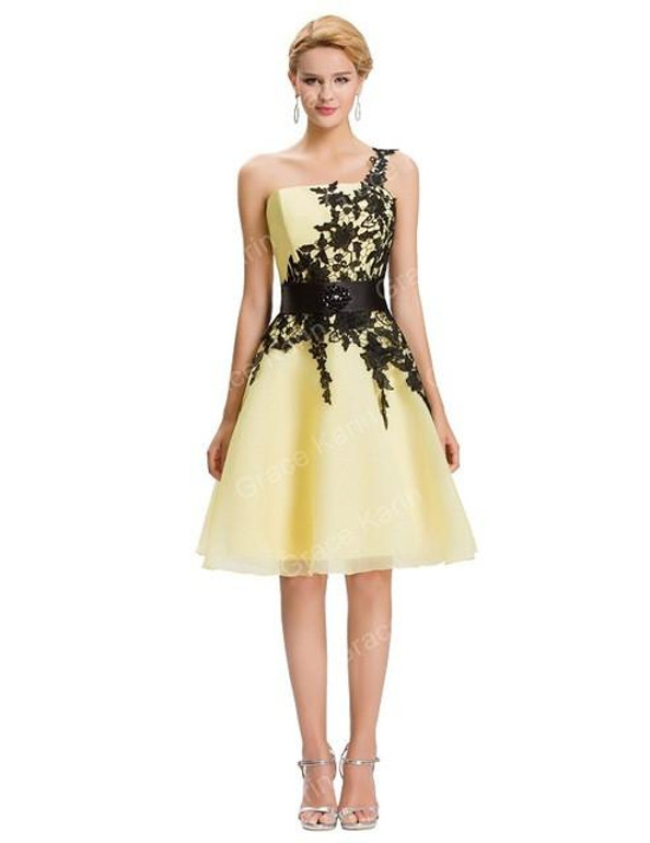 Grace Karin Prom Dress Embroidery Ball Gown White Pink Yellow Short Prom Gowns One Shoulder Special Occasion Dress Abendkleider Grace Karin Prom Dress Embroidery Ball Gown White Pink Yellow Short Prom Gowns One Shoulder Special Occasion Dress Abendkleider