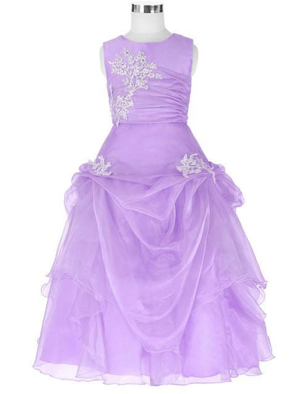 Grace Karin Long Flower Girl Dresses Kids Children Wedding Party Dress Formal Party Pageant Gown Princess Girl Evening Dress