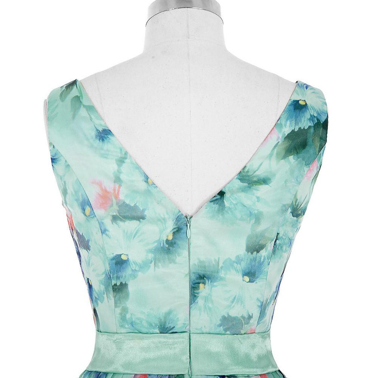 Grace Karin Long Evening Dress Double V Neck Chiffon Evening Gown Flower Pattern Party Floral Printed Long Evening Dresses 2017 Grace Karin Long Evening Dress Double V Neck Chiffon Evening Gown Flower Pattern Party Floral Printed Long Evening Dresses 2017