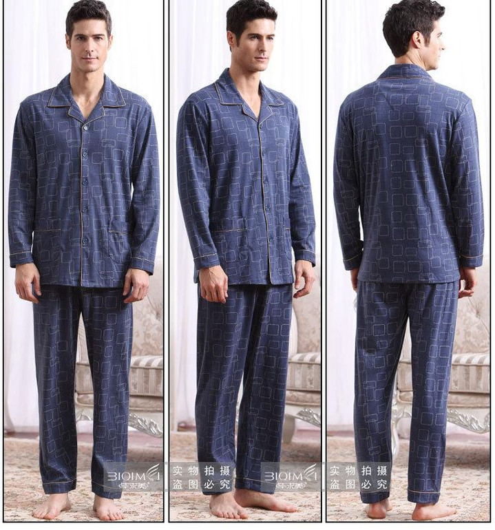2016 Spring Autumn Keep Warm Thick Coral Fleece Men Pajamas Sets of Sleep Tops &amp; Bottoms Flannel Sleepwear Thermal Nightclothes
