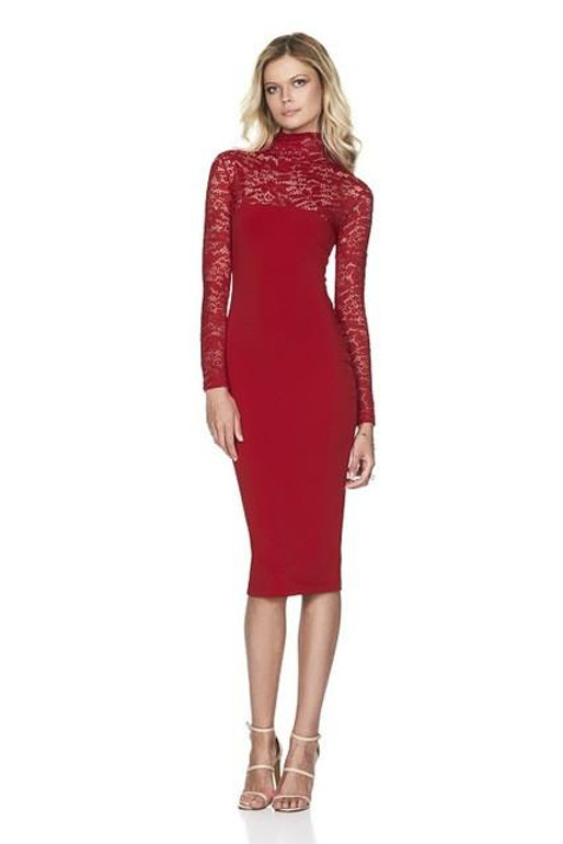 2016 Sexy Women Lace Dress Autumn Winter Long Sleeve High Neck Bodycon Dress Black Club Dress Red Party Dress Vestidos Robe Sexy 2016 Sexy Women Lace Dress Autumn Winter Long Sleeve High Neck Bodycon Dress Black Club Dress Red Party Dress Vestidos Robe Sexy