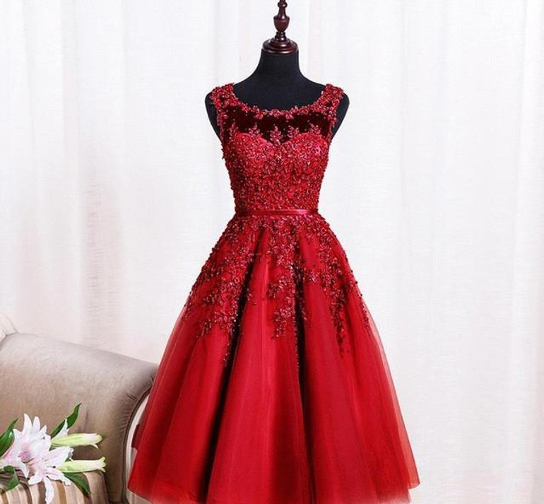 2016 Dust Pink Beaded Lace Appliques Short Prom Dresses Robe De Soiree Knee Length Party Evening Dress
