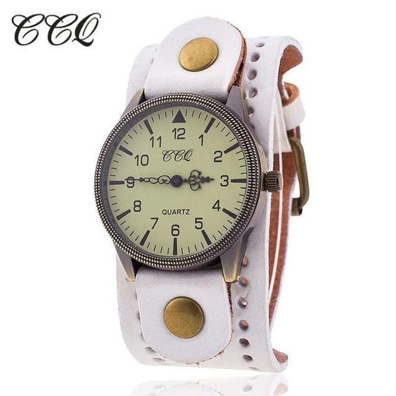 CCQ Brand Women Vintage Cow Leather Bracelet Watch Men Casual Sport WristWatch Luxury Quartz Watch Male Relogio Feminino 1772 CCQ Brand Women Vintage Cow Leather Bracelet Watch Men Casual Sport WristWatch Luxury Quartz Watch Male Relogio Feminino 1772