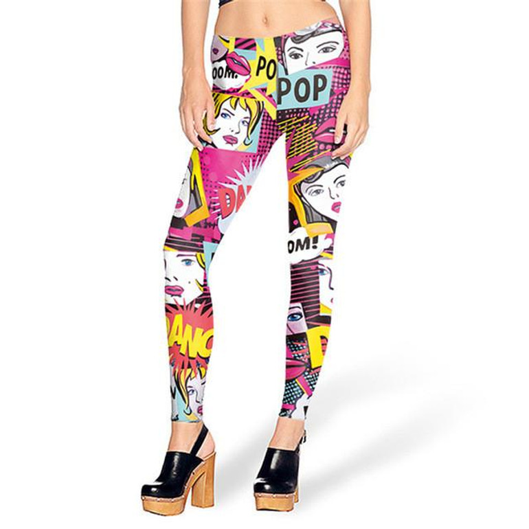 NADANBAO New style leggins  Fashion Colorful Comic Doodles Printed Leggins  Female  Women Leggings women pant