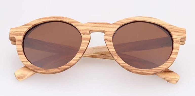 POP AGE Polarized Glasses Mens Sunglasses Round Eyewear Retro Sunglasses Round Sun Glasses Lunette Sunglasses Wood Men Vintage