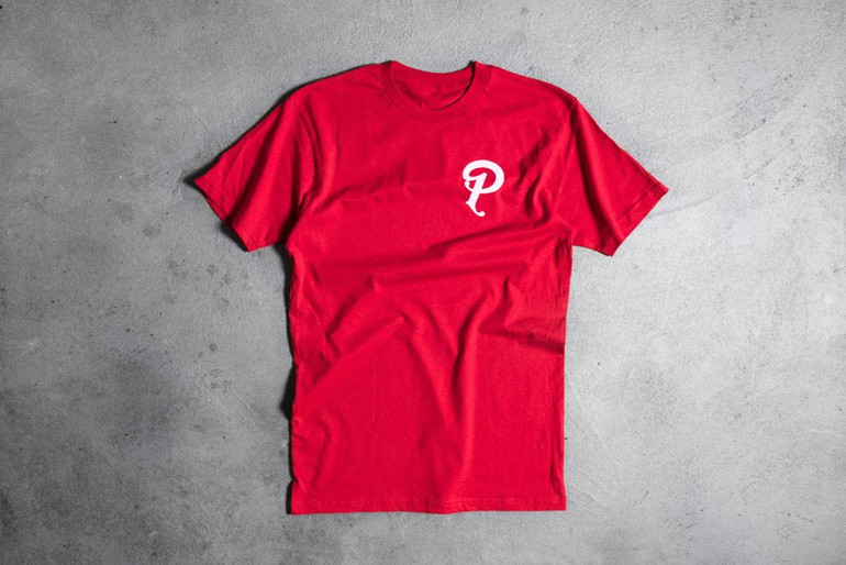 Politics Back Script Tee - Red / Pink