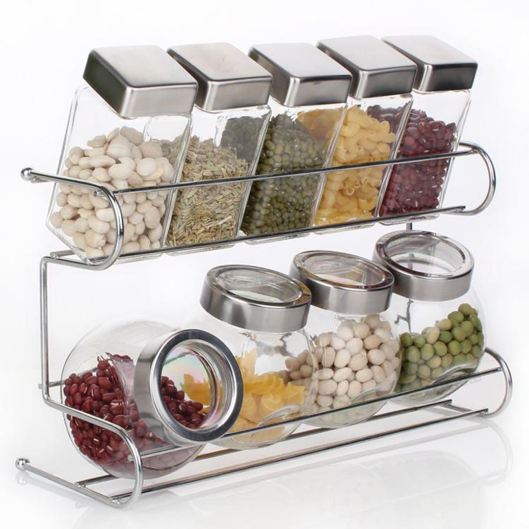 Kitchen Spice Bottle Set Seasoning Jar Shelf Spice Rack 10pcs/Set