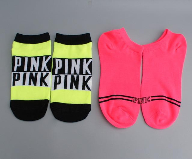 2 pairs Women Socks Ankle socks Girls One Size short sock pink colors soft cotton