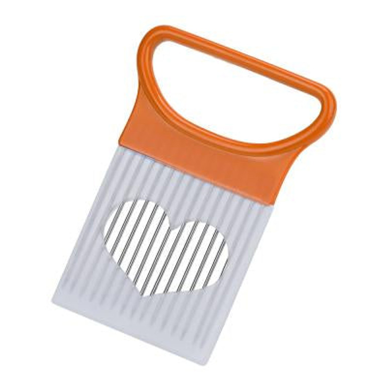 Saingace Easy Cut Onion Vegetable Tomato Slicer Cutter Stainless Steel Holder Slicing Cutter 1PC