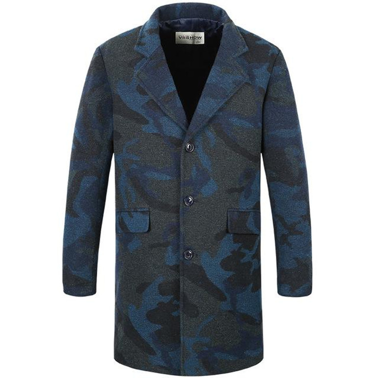 VIISHOW New Arrival Long Trench Coat Men Fashion Clothes Men Casual Brand Windbreaker Mens Camouflage Outerwear Coat F102853
