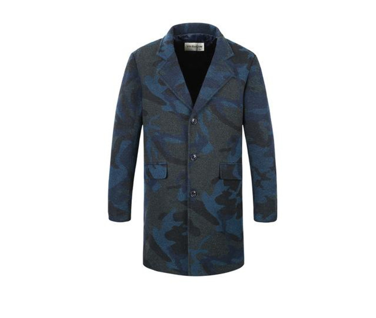 Viishow Long Trench Coat Casual Slim Fit Jacket Mens Camouflage Trench Overcoat  Pea Coats for Men M-XXL F102853
