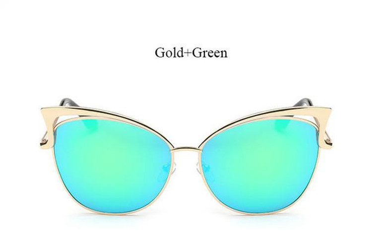 VictoryLip Women Cat Eye Sunglasses Hollow Sunglasses Sexy Celebrity Female Shades UV400 Mirror Retro Cateye Big Sun Glasses