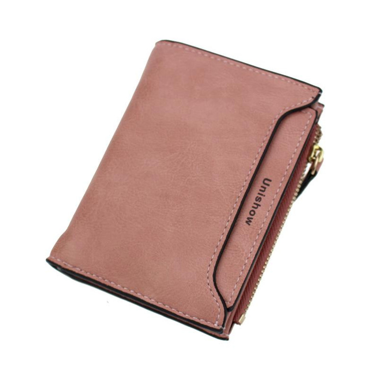 Unishow solid women short wallet small hasp women purse slim female wallet mini coin purse card holders