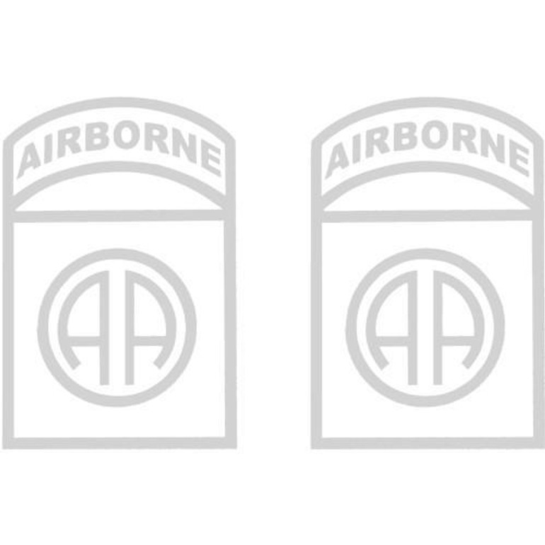 82nd Airborne 4" Clear Tail Light White Decal 2 pc.