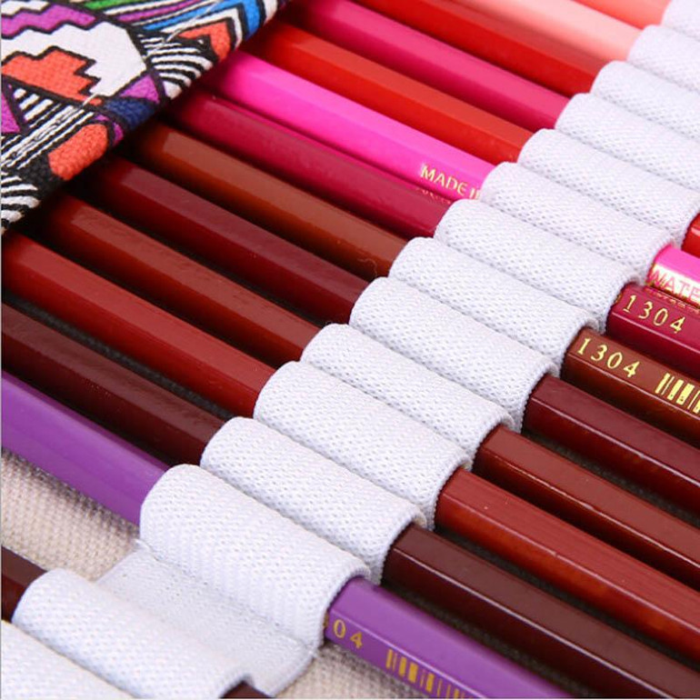 New 48 Holes Canvas Wrap Roll Up Pencil Bag Pen Case Holder Storage Pouch Alloggiamento Della Spazzola Logement Brush Hot