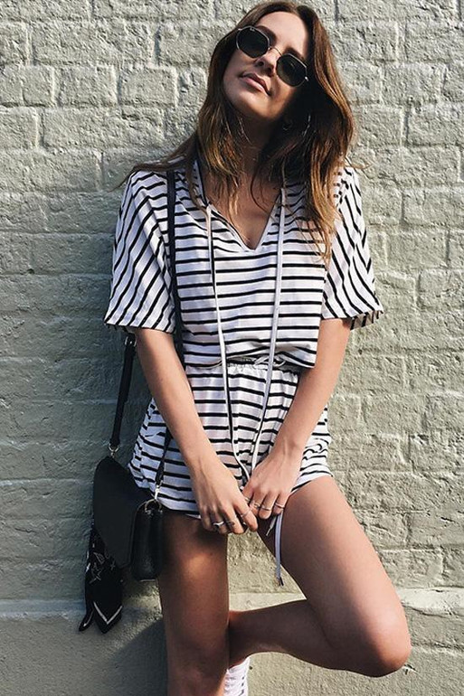 Striped Crop Top with Shorts
