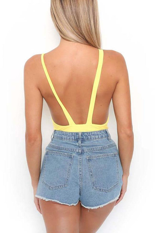 Chicnico Basic Solid Color One Piece Bikini
