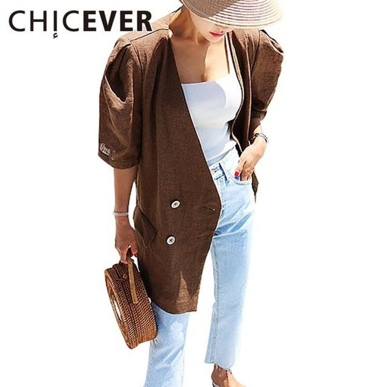 CHICEVER 2017 Summer Half Sleeve Vintage Sunscreen Coat Female Women's Windbreaker Long Trench Coats For Women Basic Casual