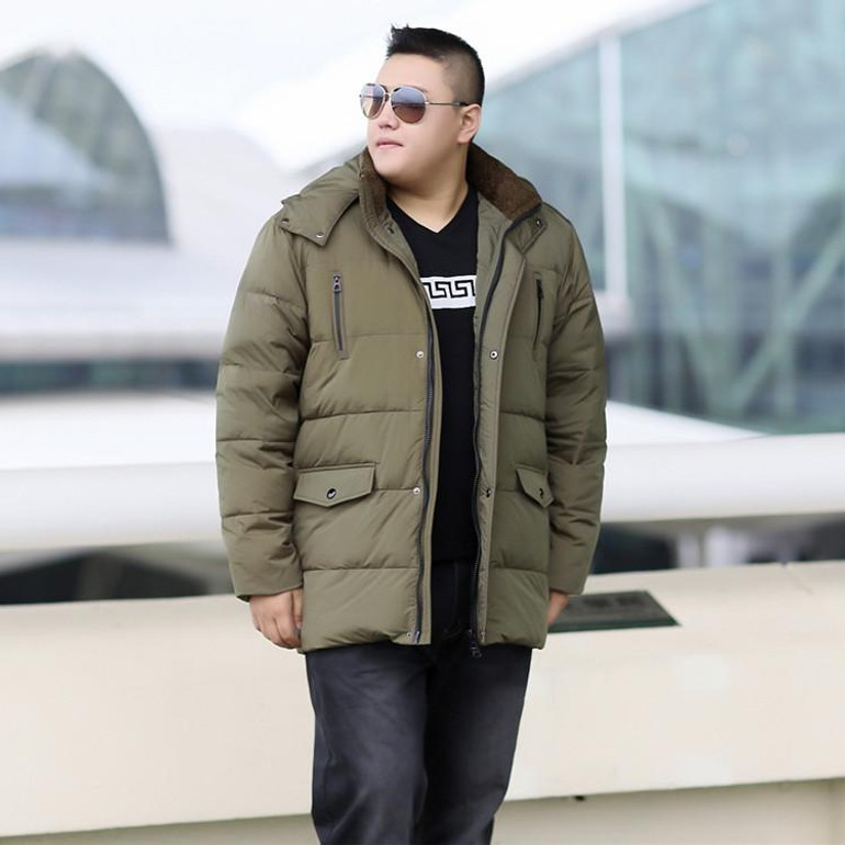 color green Men's outerwear super large down coat fashion obese long jacket hood casual plus size XL-9XL10XL11XL12XL13XL 148
