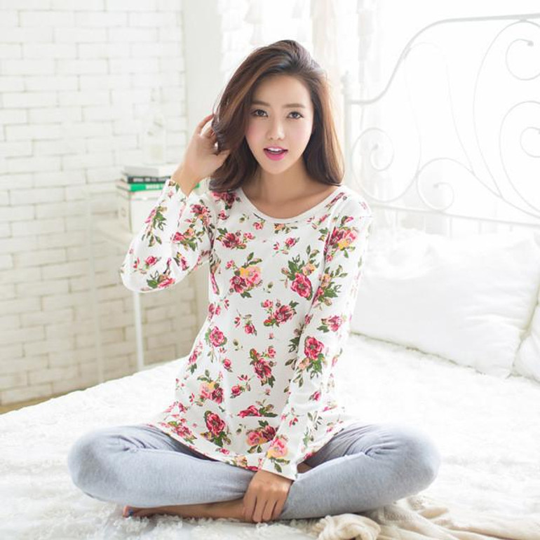 New long-sleeve cotton sleep pajama sets female nightwear lady Pyjamas nightgowns teenage women pijamas Suits sleepwear Z2606 New long-sleeve cotton sleep pajama sets female nightwear lady Pyjamas nightgowns teenage women pijamas Suits sleepwear Z2606