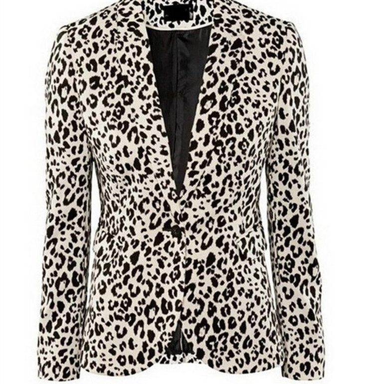 New Leopard Women Fashion Jacket Spring and Autumn Sexy Cardigan Slim Knitted Outerwear Coat  A225