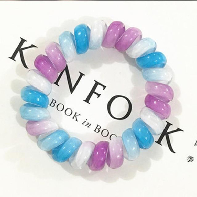 New Korean Candy Colors Telephone Line 5CM Elastic Hair Bands Headbands For Women Hair Accessories Girls Rubber Bands Hair Ropes New Korean Candy Colors Telephone Line 5CM Elastic Hair Bands Headbands For Women Hair Accessories Girls Rubber Bands Hair Ropes