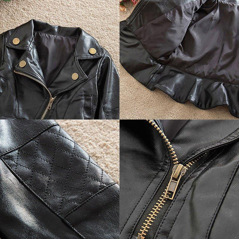 Fashion Kids Jacket PU Leather Girls Jackets Clothes Children Outwear For Baby Girls Boys Clothing Zipper Coats Costume 2-6Y