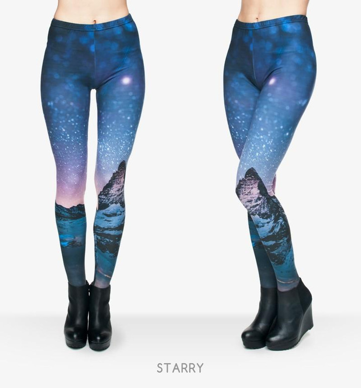 New Mid Waist 3D Print Starry Night Women Leggings Sexy Leggins Soft Pants Spring Jeggings Fitness legging Elastic Legins Girls