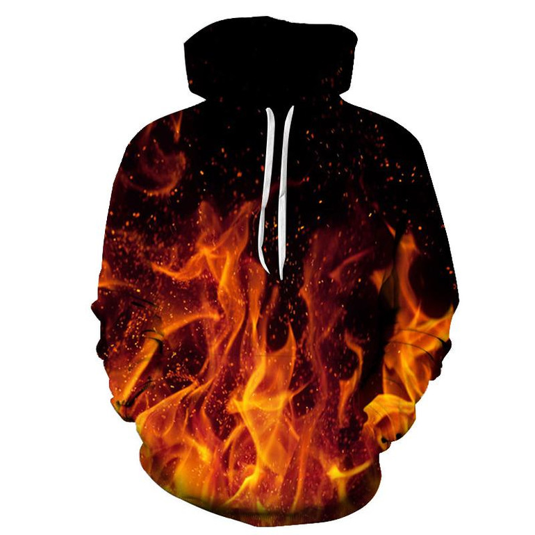 Fire Printed 3D Men Women Hoodies 6XL Sweatshirts Quality Hooded Jacket Novelty Streetwear Fashion Casual Pullover ZOOTOP BEAR