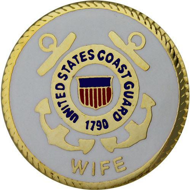 Coast Guard Wife with Crest 3/4" Lapel Pin
