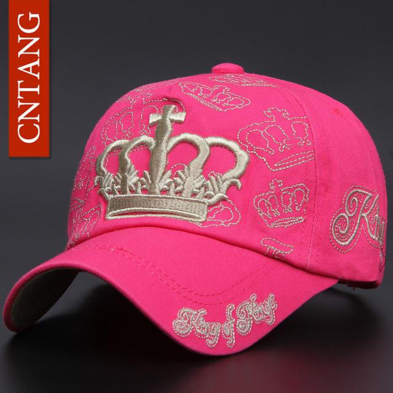 CNTANG Brand Women Embroidery Crown Baseball Cap Fashion Hip Hop Hat Cotton Snapback For Women Summer Casual Caps High Quality